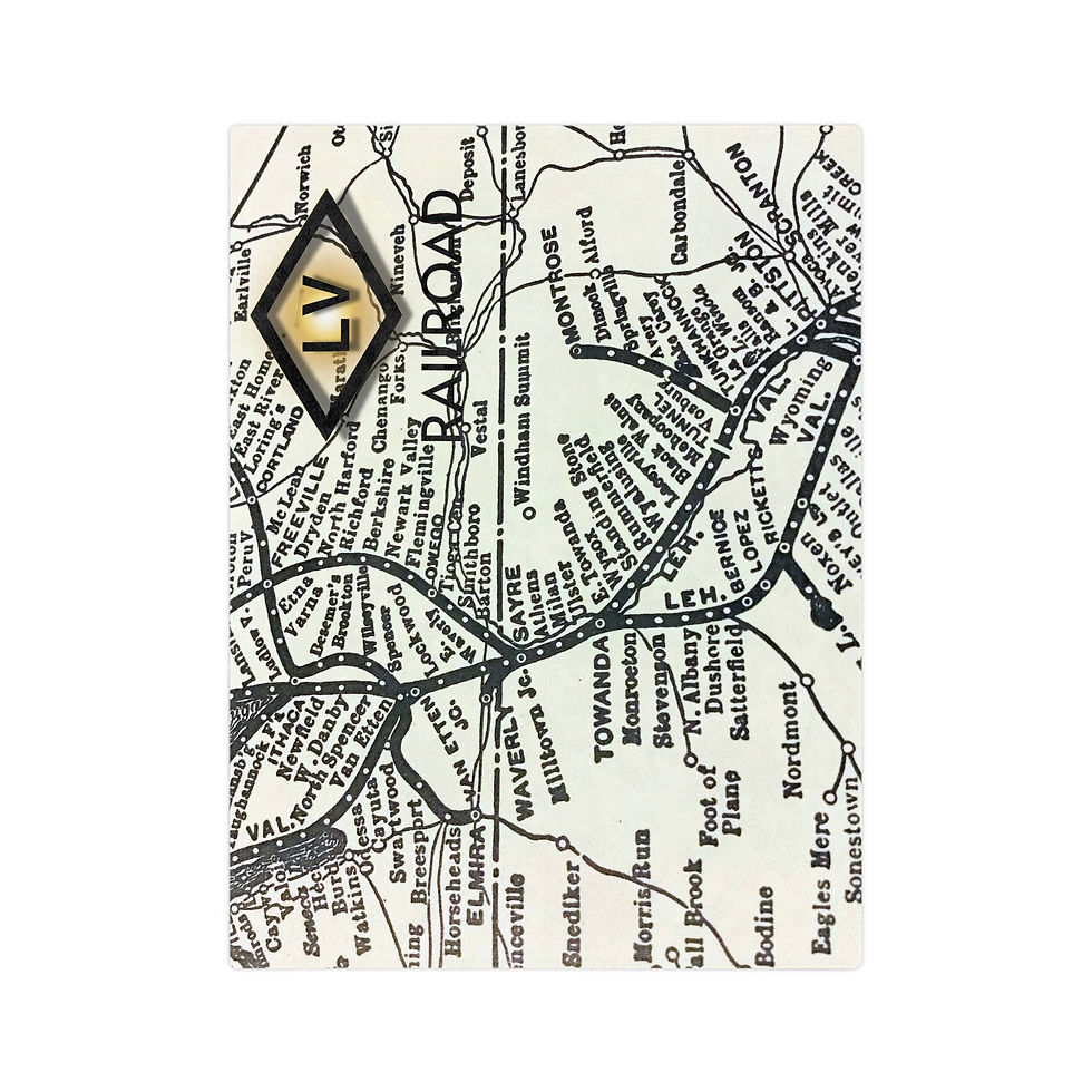 Thumbnail: Lehigh Valley (LV) Railroad Map Velveteen Blanket_Side