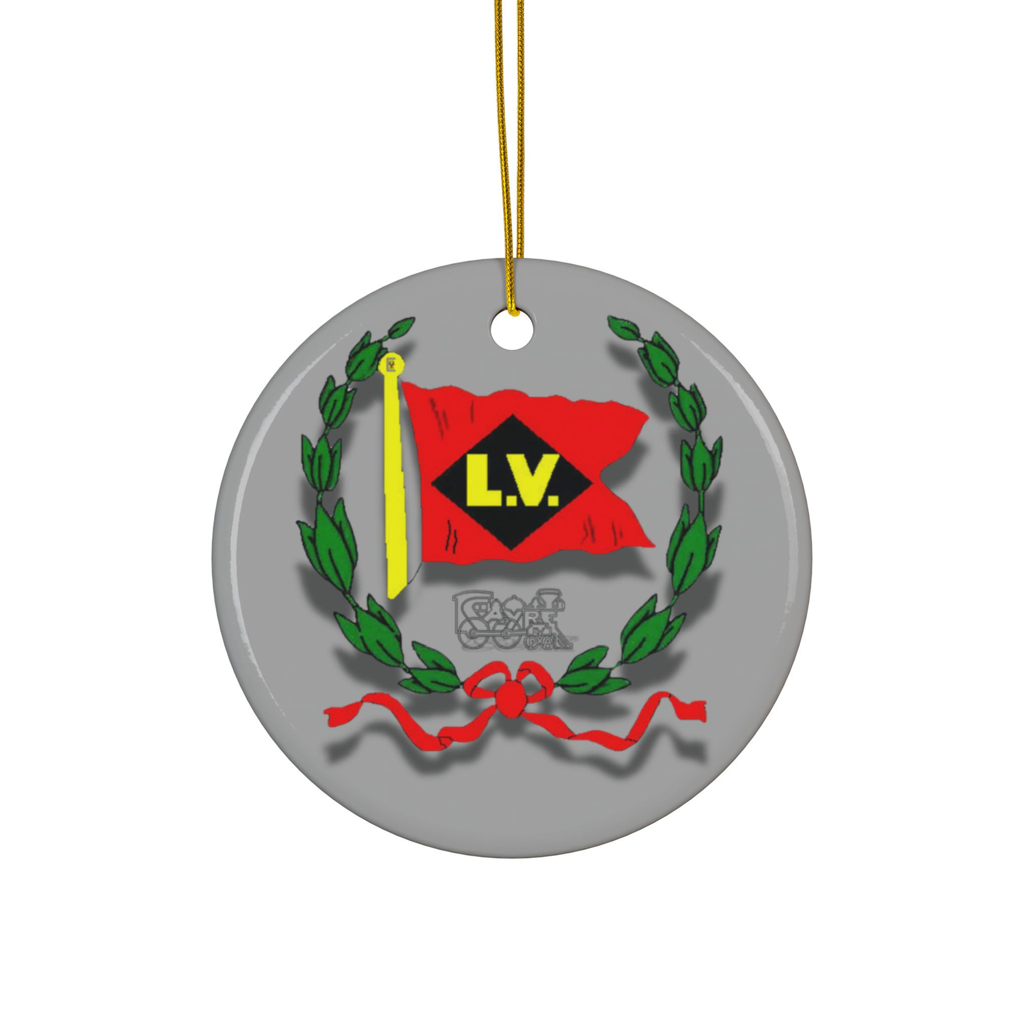Lehigh Valley Railroad Wreath Ornament Front