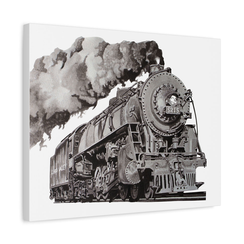 Thumbnail: Lehigh Valley Railroad (LVRR) Camelback Steam Locomotive Canvas