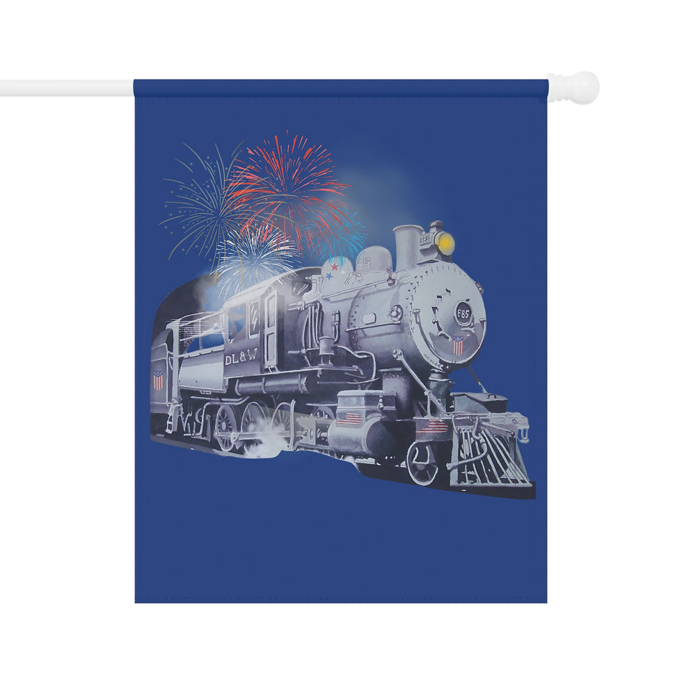 Thumbnail: Number 885 Patriotic DL and W Railroad Steam Locomotive_Garden Flag