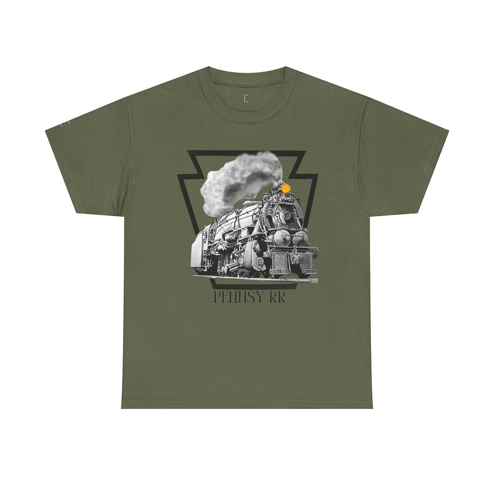 Military Green Pennsylvania Railroad Steam Engine Front
