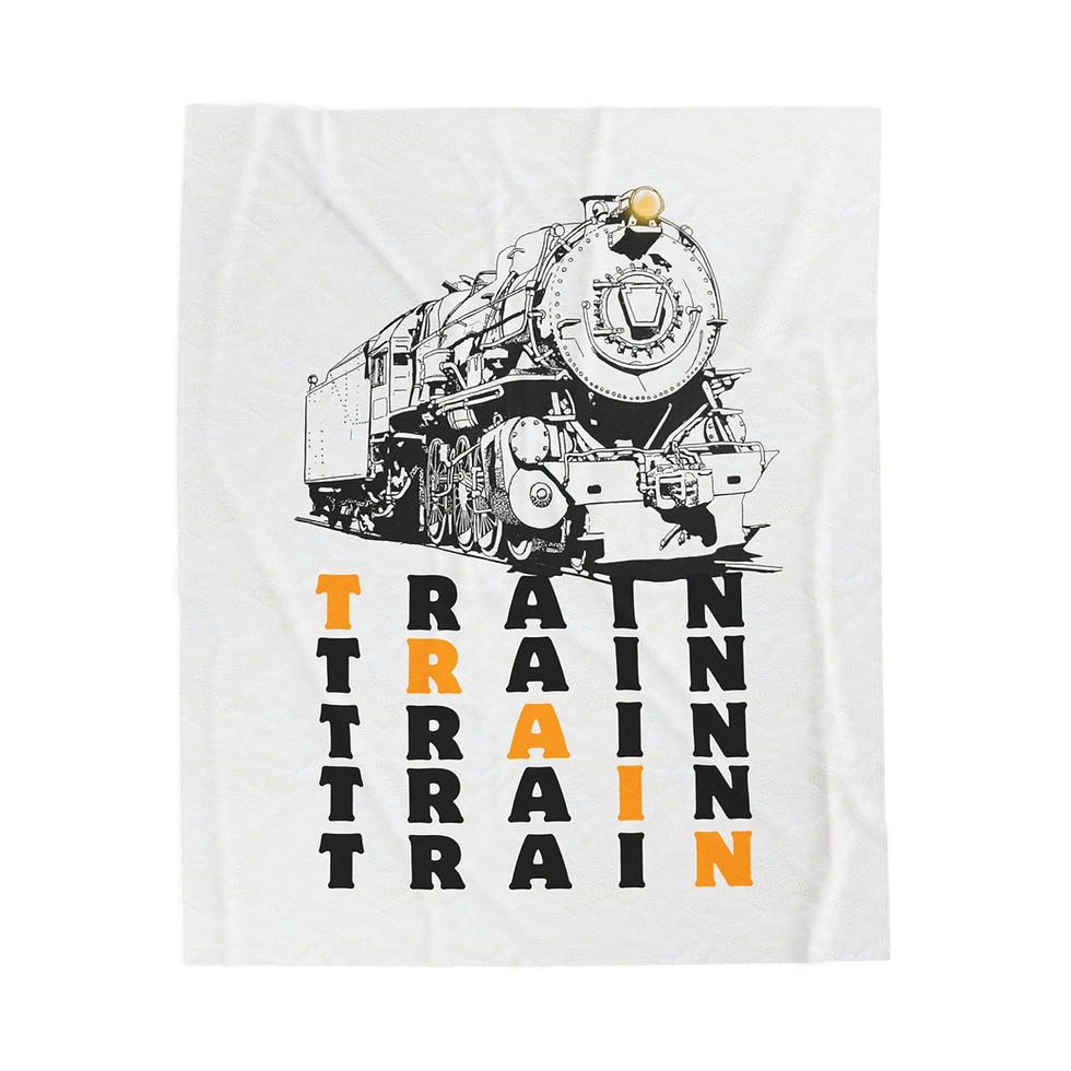 Pennsylvania Steam Train Puzzle Blanket Front 60x80