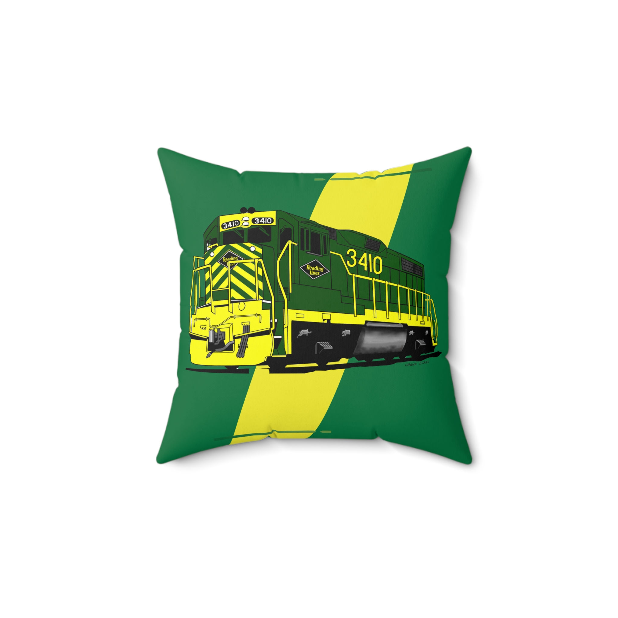 Reading Railroad Diesel Engine Pillow Front