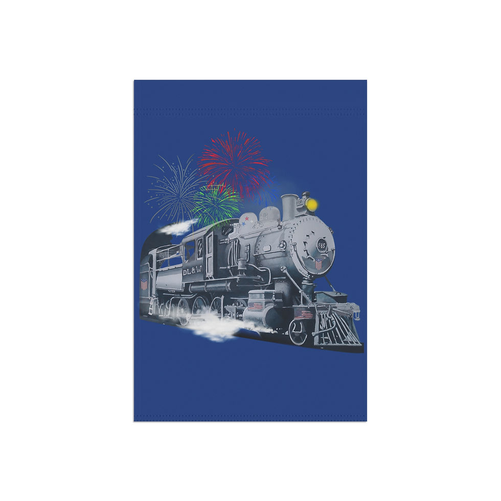 Thumbnail: Number 885 Patriotic DL and W Railroad Steam Locomotive_Garden Flag