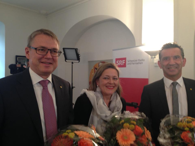 Die drei CVP-Regierungsräte Urban Camenzind, Heidi Z'graggen und Beat Jörg wurden 2016 wiedergewählt.