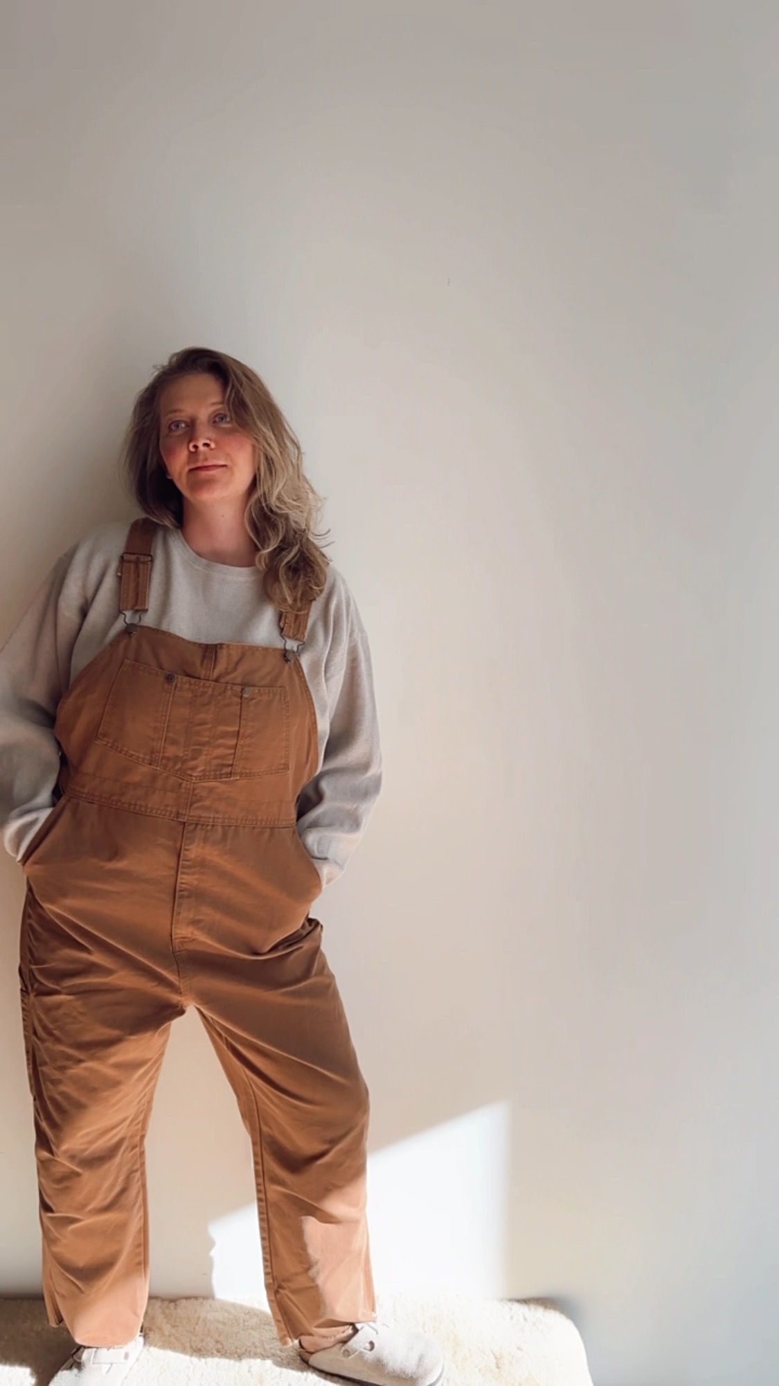 BURNT ORANGE BROWN OVERALLS