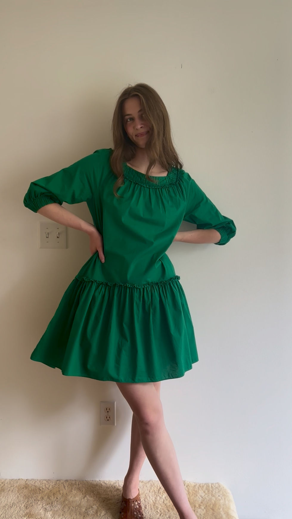 Thumbnail: GREEN MADELEINE DRESS - SIZE 6