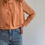 Thumbnail: VTG UNIQUE APRICOT SILK BLOUSE - SIZE S