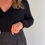Thumbnail: BLACK ITALIAN MERINO WOOL KNIT TOP - SIZE 2X