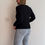Thumbnail: BLACK ITALIAN MERINO WOOL KNIT TOP - SIZE 2X