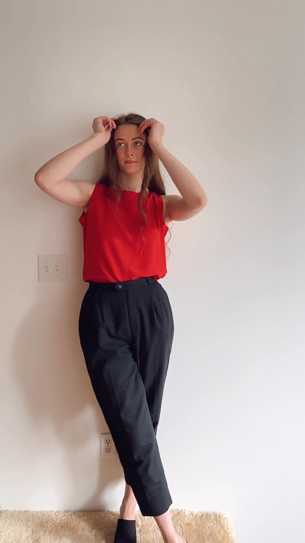 VTG BLACK WOOL BLEND PANTS - 25” WAIST