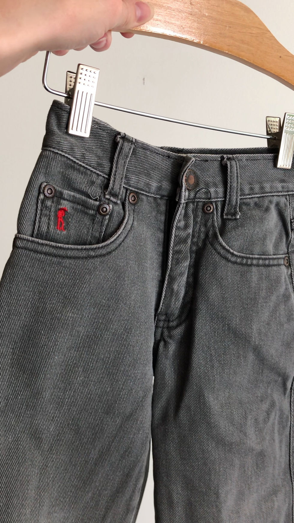 Thumbnail: VTG? GREY DENIM JEANS - SIZE 5 SLIM (kids)