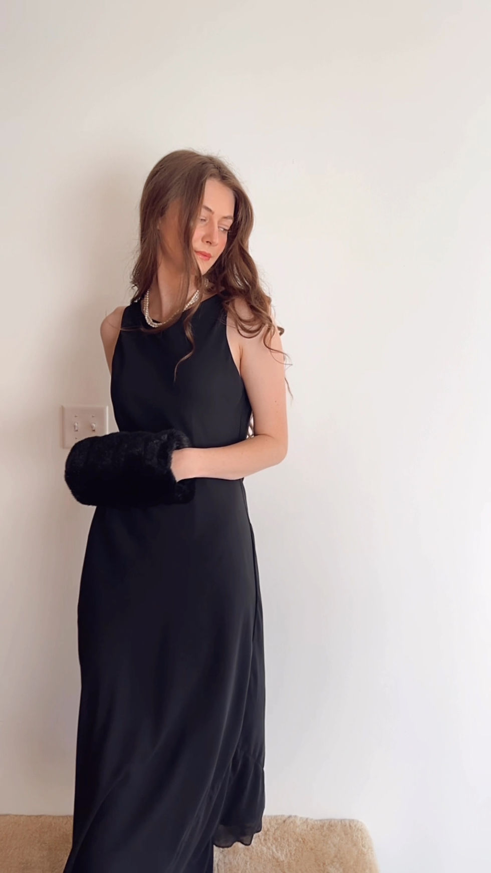 Thumbnail: BLACK FAUX FUR HAND MUFF