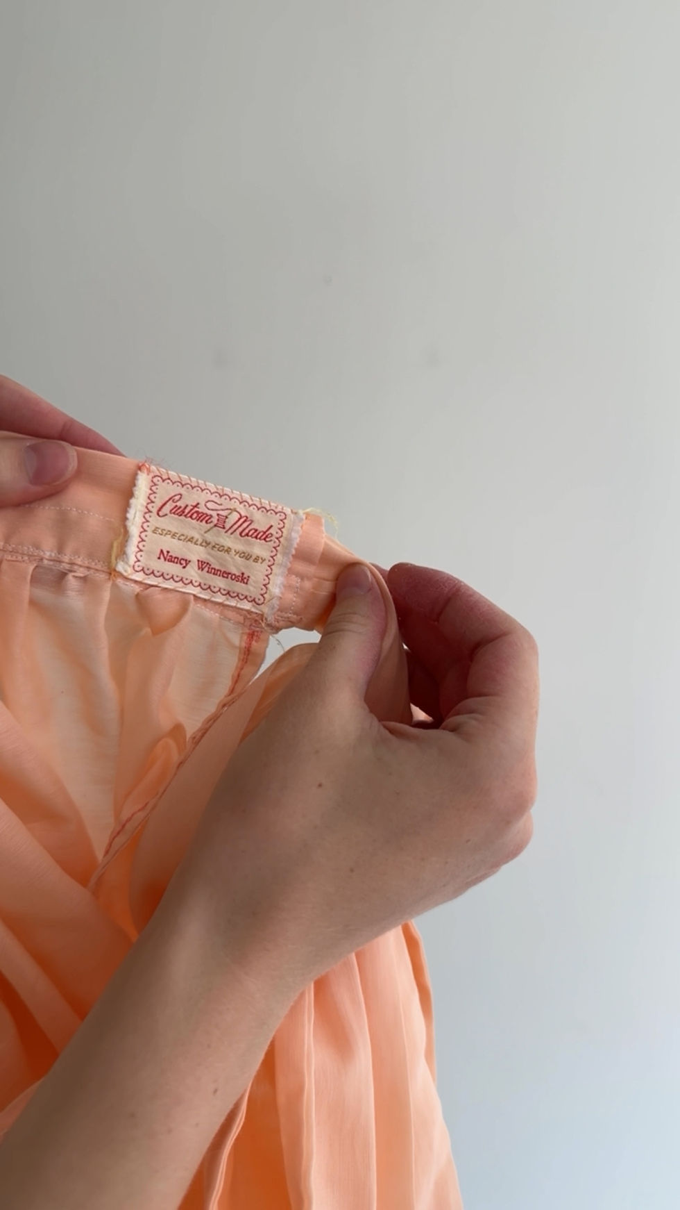 Thumbnail: VTG PEACHY PINK APRON