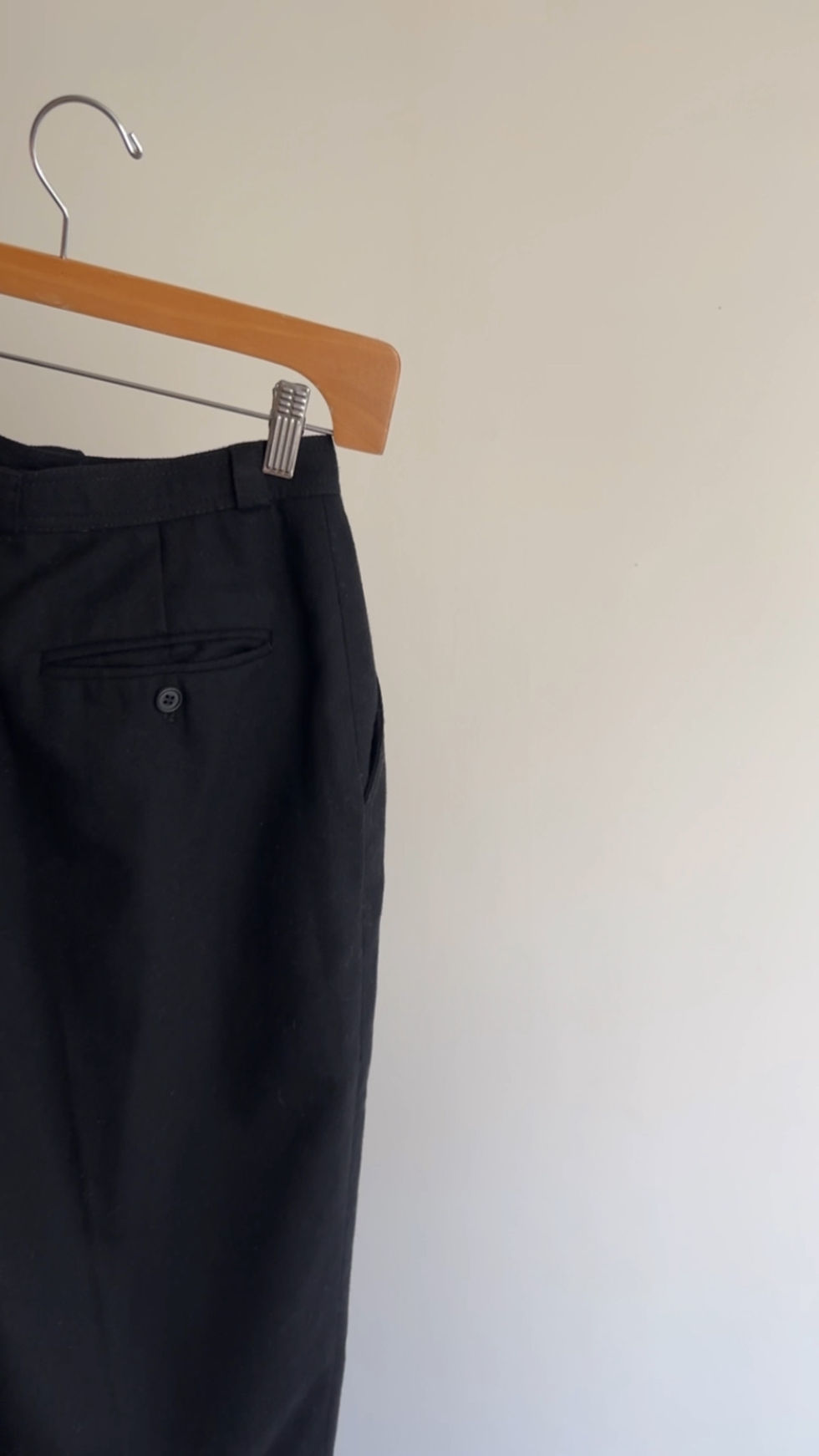 Thumbnail: VTG BLACK WOOL BLEND PANTS - 25” WAIST