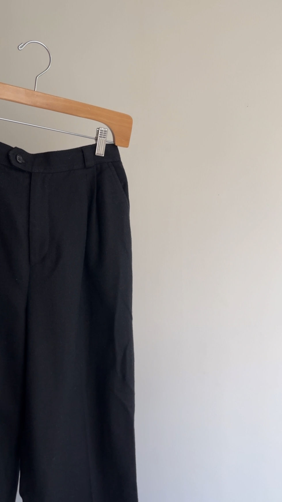 Thumbnail: VTG BLACK WOOL BLEND PANTS - 25” WAIST