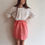 Thumbnail: VTG PINK LINEN-LIKE SKIRT