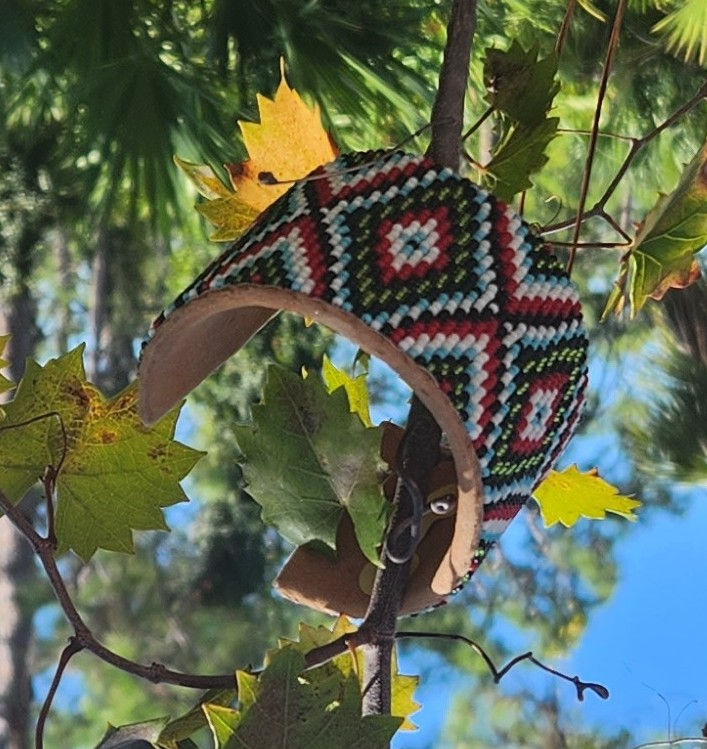 Thumbnail:  1 of a kind one of only 1 seedbead, leather unisex  Cuff Bracelet 
