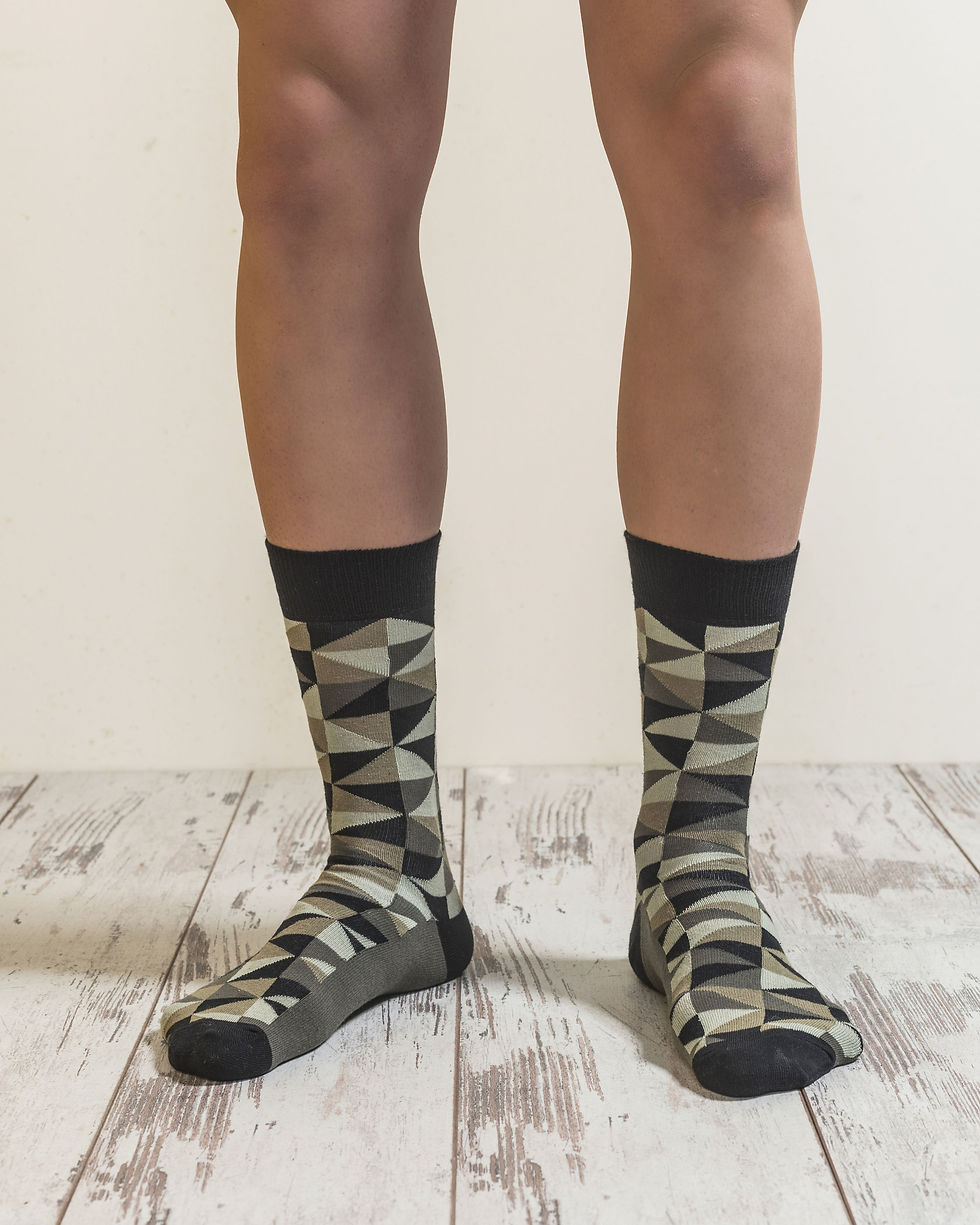 Thumbnail: Men's Olive Green Mix Set Socks
