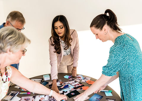 A facilitated workshop activity around a round table