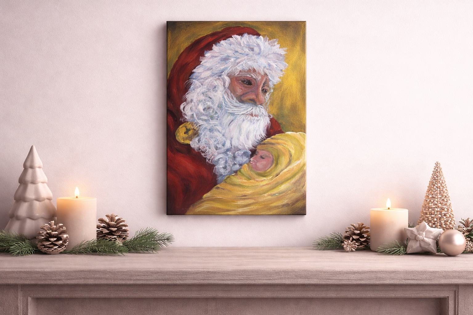 Santa's Embrace Giclee Print