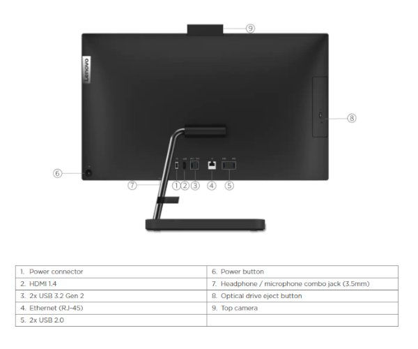 Thumbnail: LENOVO AIO 3 i5-1240P 8GB 512 Nvme gen4 23.8 FHD DOS Black