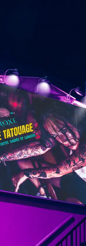 Design de l'affiche publicitaire pour le studio de tatouage Equinoxe