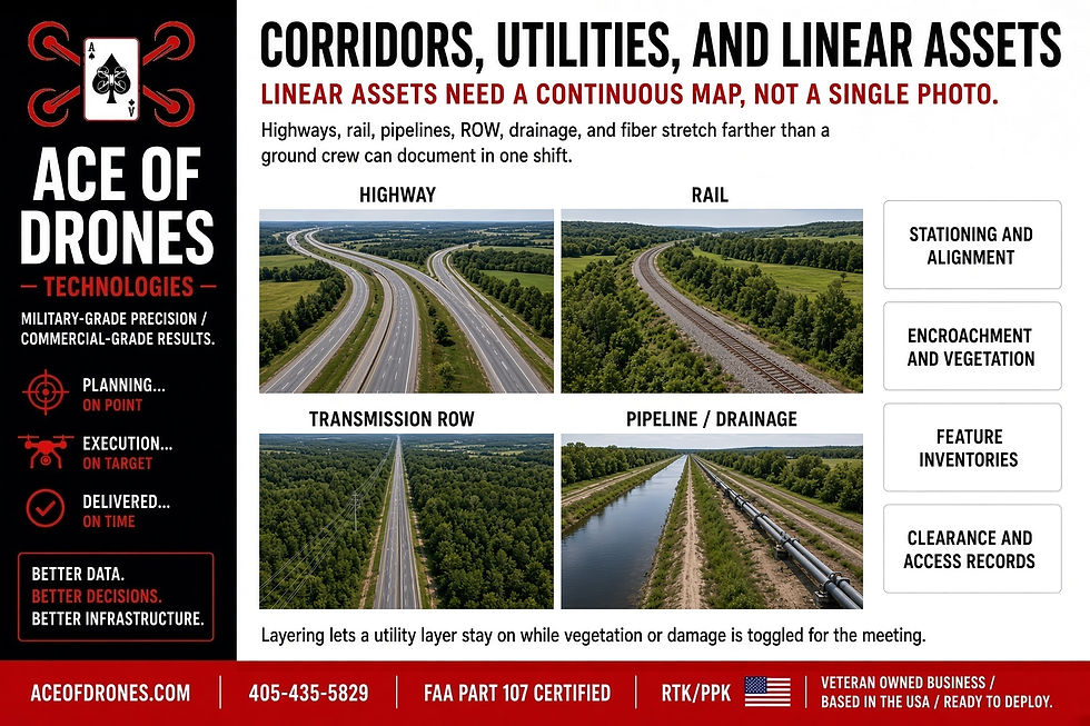 Corridors, Utilities, and Linear Assets using UAS/Drone Data in Geographic Information Systems (GIS)