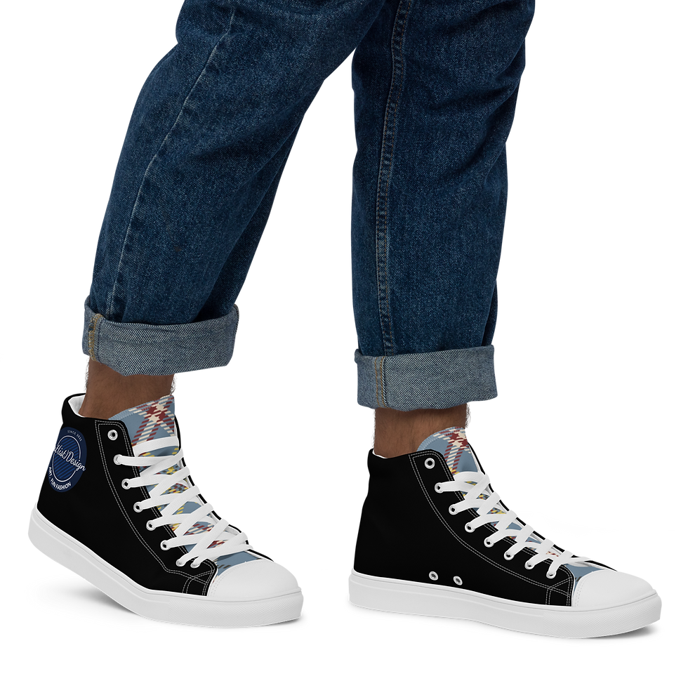 Miniaturbild: High-Top-Leinenschuhe für Herren BLACK