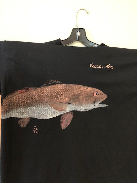 Redfish on Black Shirt