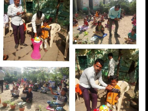 शाळेत केक कापून केले नवीन वर्षाचे स्वागत