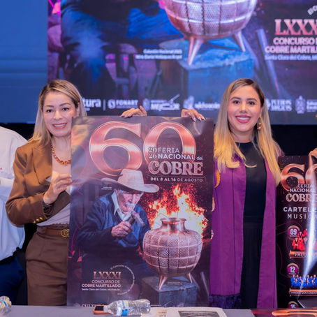 Dayana Pérez presenta el cartel oficial de la 60 Feria Nacional del Cobre y el LXXXI Concurso Nacional de Cobre Martillado