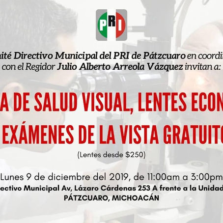 PRI MUNICIPAL PÁTZCUARO HARÁ CAMPAÑA DE SALUD VISUAL GRATUITA