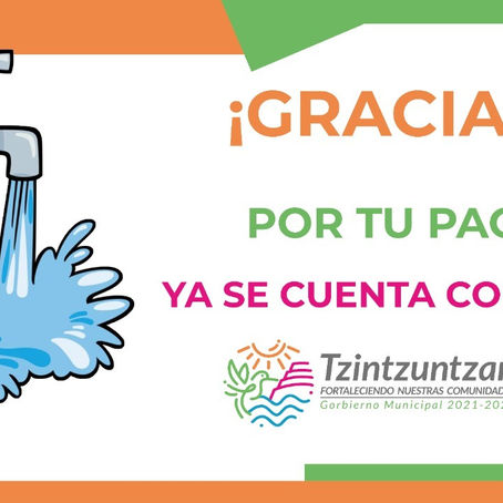 GRACIAS A SU PAGO YA HAY AGUA EN TZINTZUNTZAN