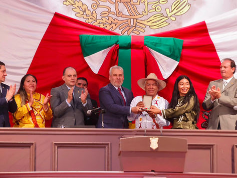 Celebra Bedolla entrega de presea a comunidades mazahuas y destaca el respeto a su autodeterminación