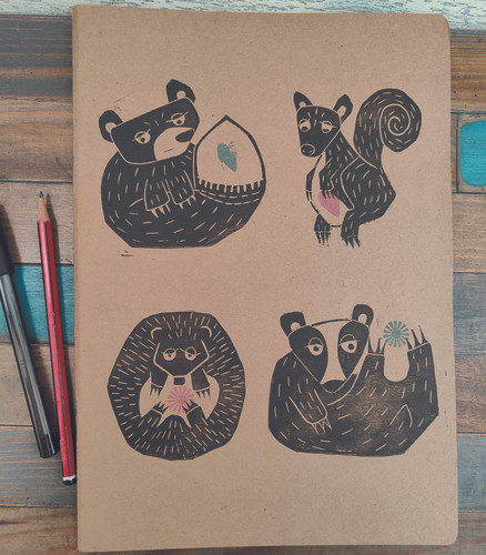 Handprinted A4 Notebooks | Art with Tricia