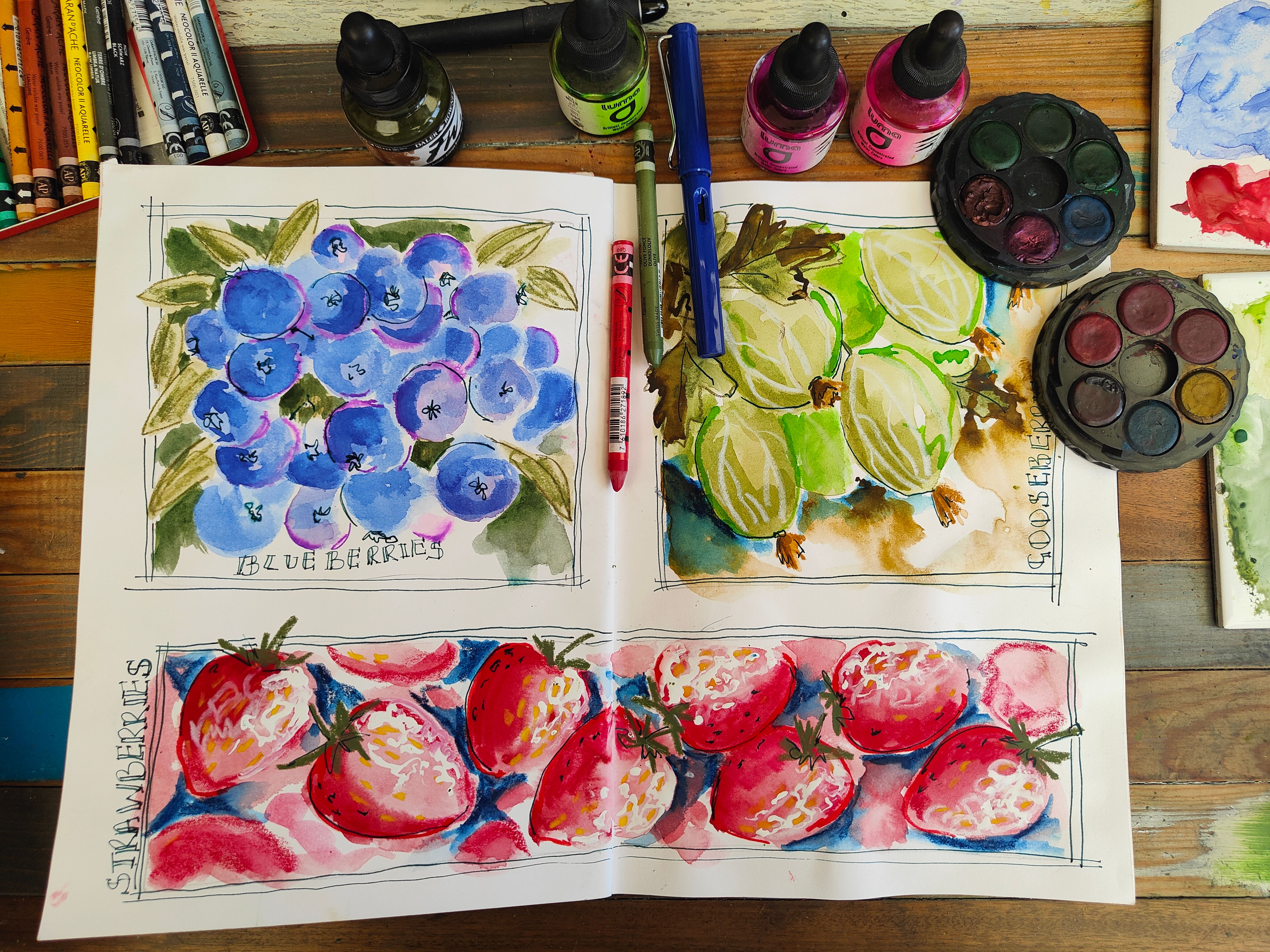 Summer Fruits in Mixed Media - Saturday 1 August