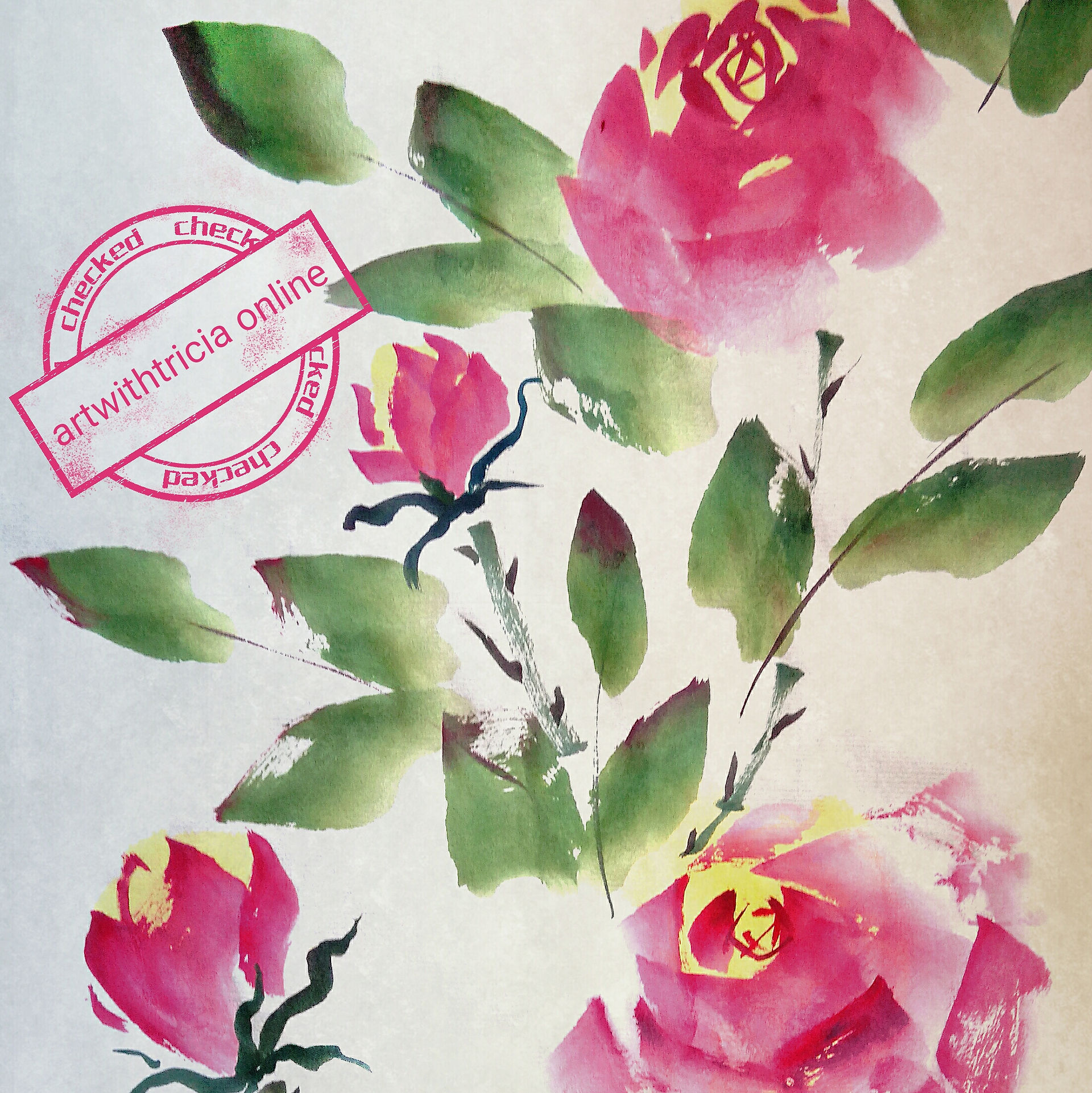 Chinese Brush Painting Roses