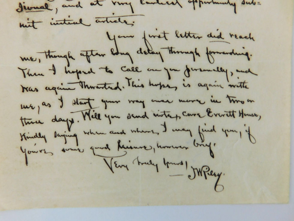 Thumbnail: James Whitcomb Riley,  Autograph Letter Signed - 1888 "Hoosier Poet"