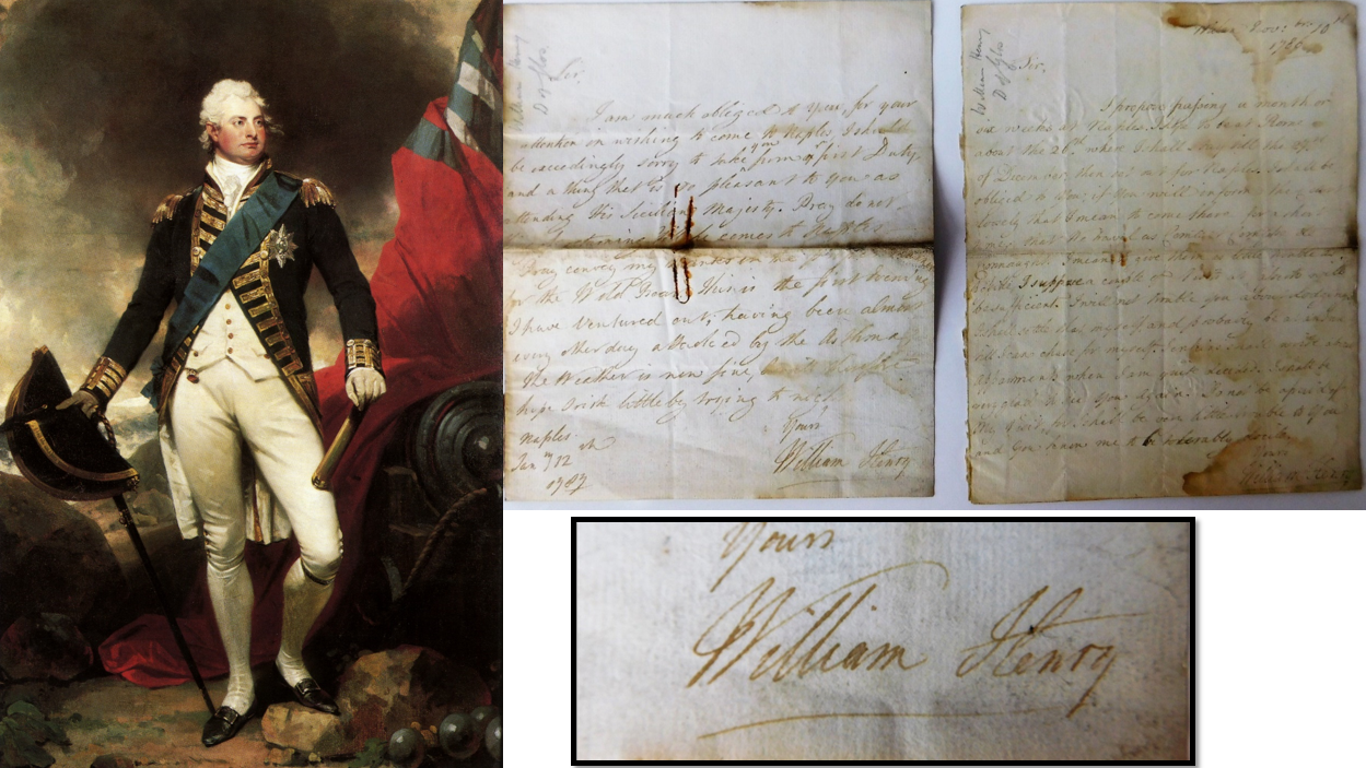 Prince William Henry, Duke of Gloucester (2) Autograph Letters Signed 1786,1787