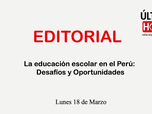 La educación escolar en el Perú: Desafíos y Oportunidades