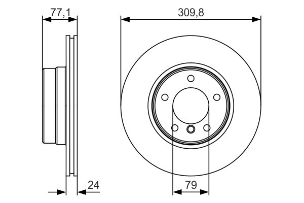 Disc Frana, fata stanga/dreapta , BMW Seria 5, E60, Bosch