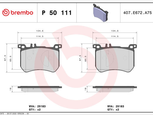 Placute frana, fata, Mercedes SL (R231) Brembo