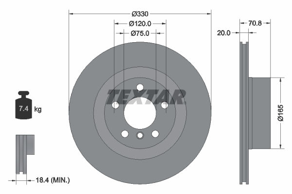 Disc Frana, spate stanga/dreapta , BMW X3, F25, Textar