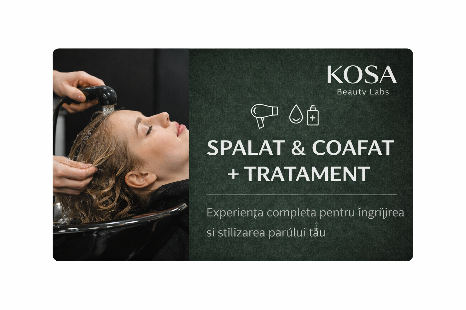 Spalat, coafat si tratament Kerastase pentru par scurt, Kosa