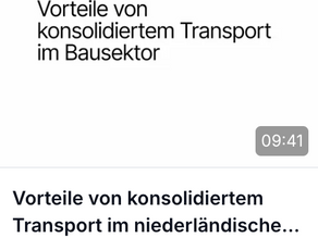 Vorteile von konsolidierten Transport im Bausektor