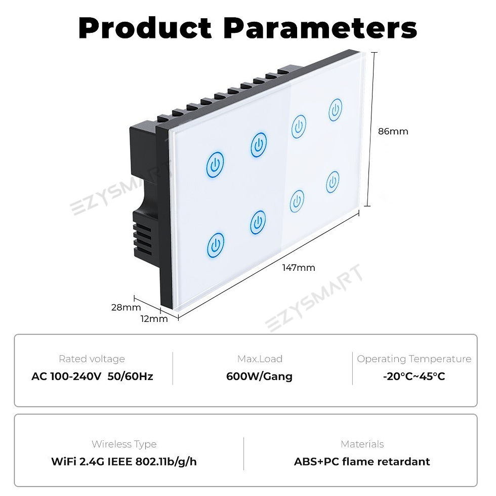 Thumbnail: EzySmart 8 Gang Smart WiFi Switch With Power Monitor