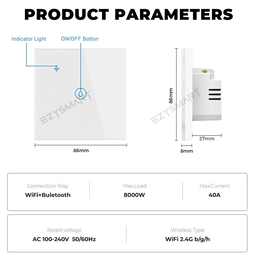 Thumbnail: EzySmart 20A 40A Smart Touch Screen WiFi High Power Switch