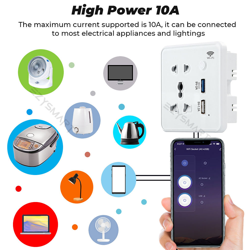 Thumbnail: EzySmart Tempered Glass Wifi Smart Socket With Quick Charging 3.0