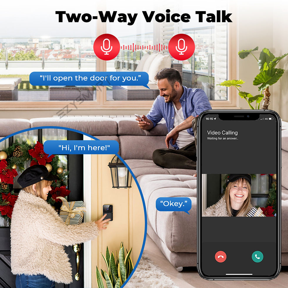 Thumbnail: EzySmart Smart Wireless Wifi Doorbell With CCTV Camera & Video Call Function